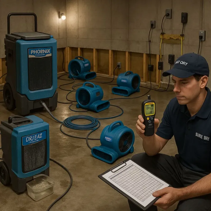 Structural Drying and Dehumidification process in New California, OH
